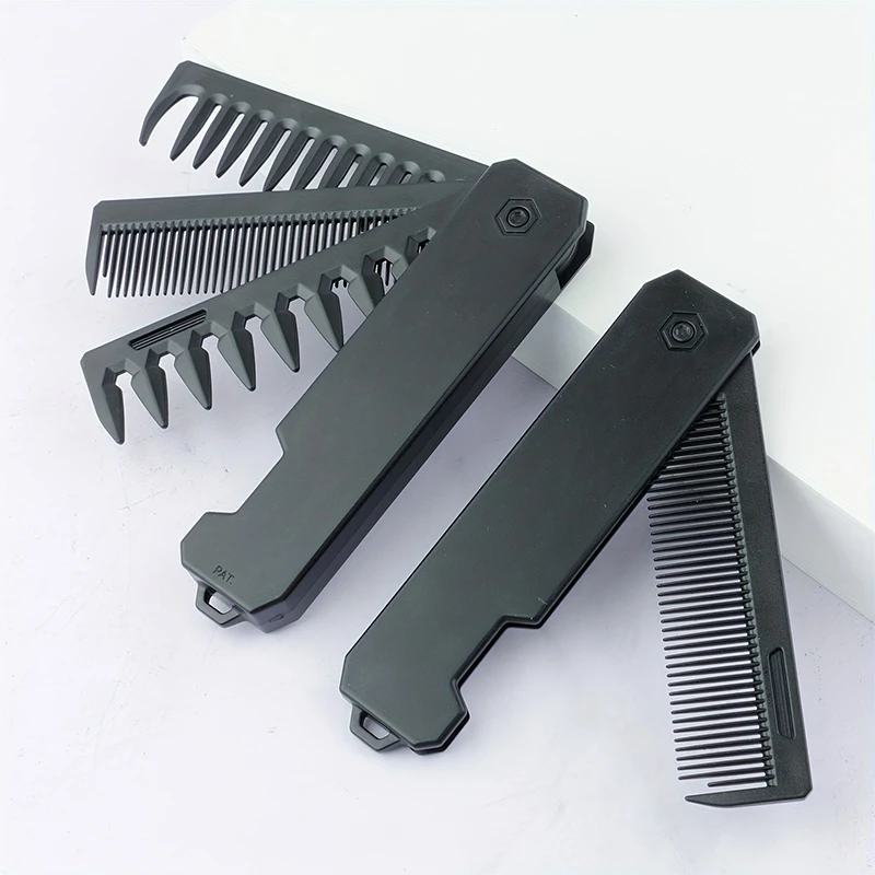 Mens Grooming Kit Gift - Складная расческа для бороды 3-в-1 для