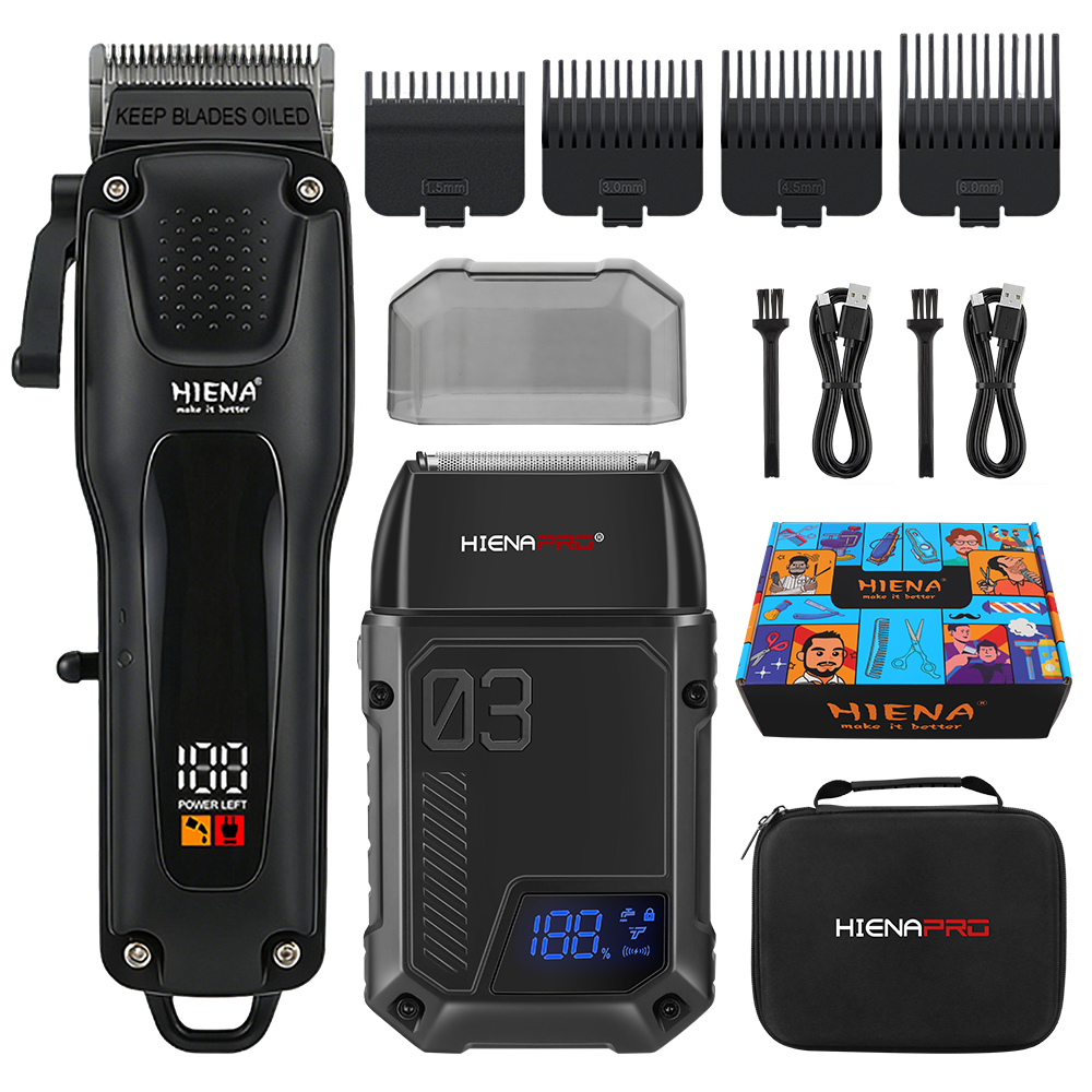 Mens Grooming Kit Gift - HIENA PRO 2-в-1 беспроводная машинка для