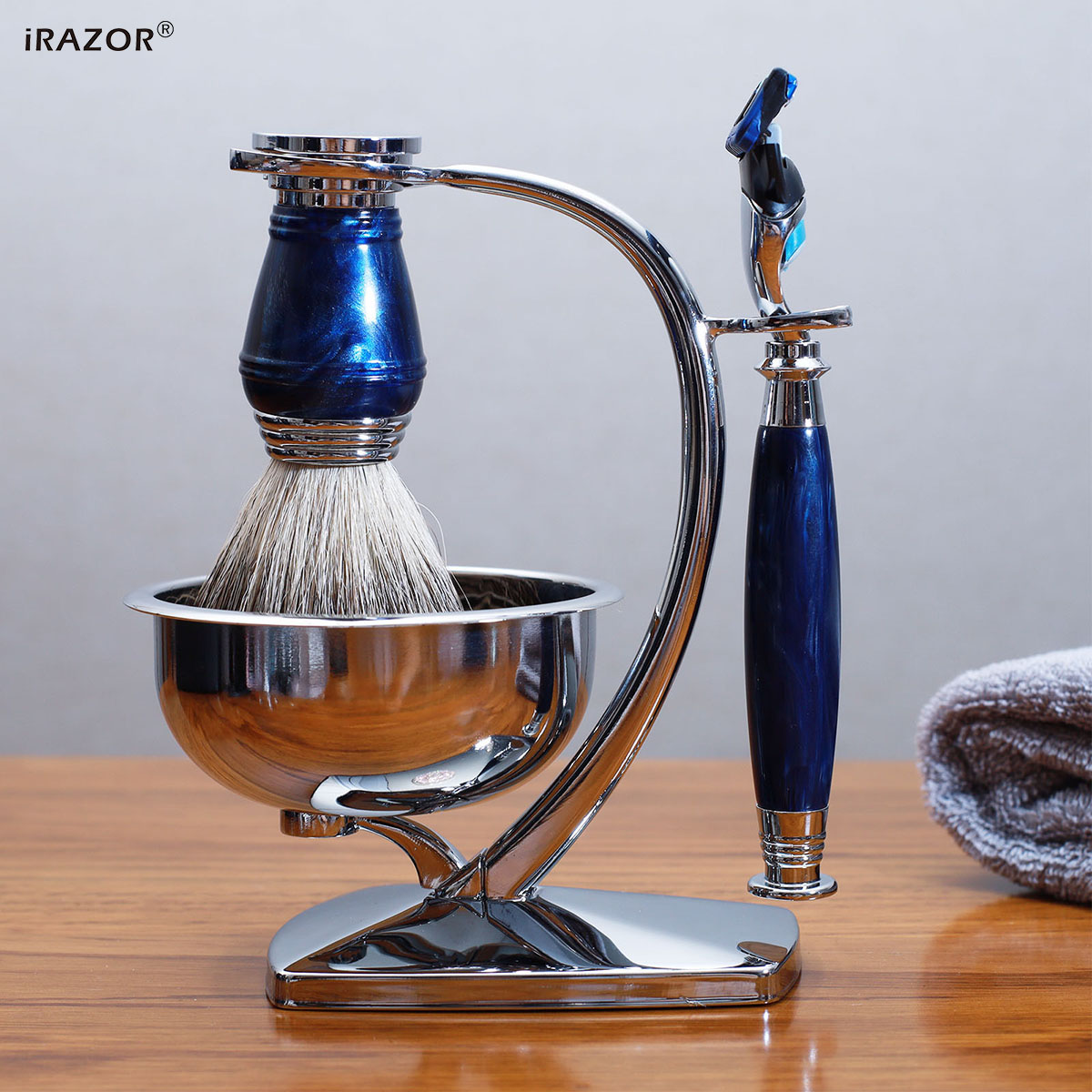 iRAZOR Royal Blue Luxury Мужск – обзор и цена Mens Grooming Kit Gift